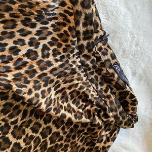 Zara Leopard Midi Skirt